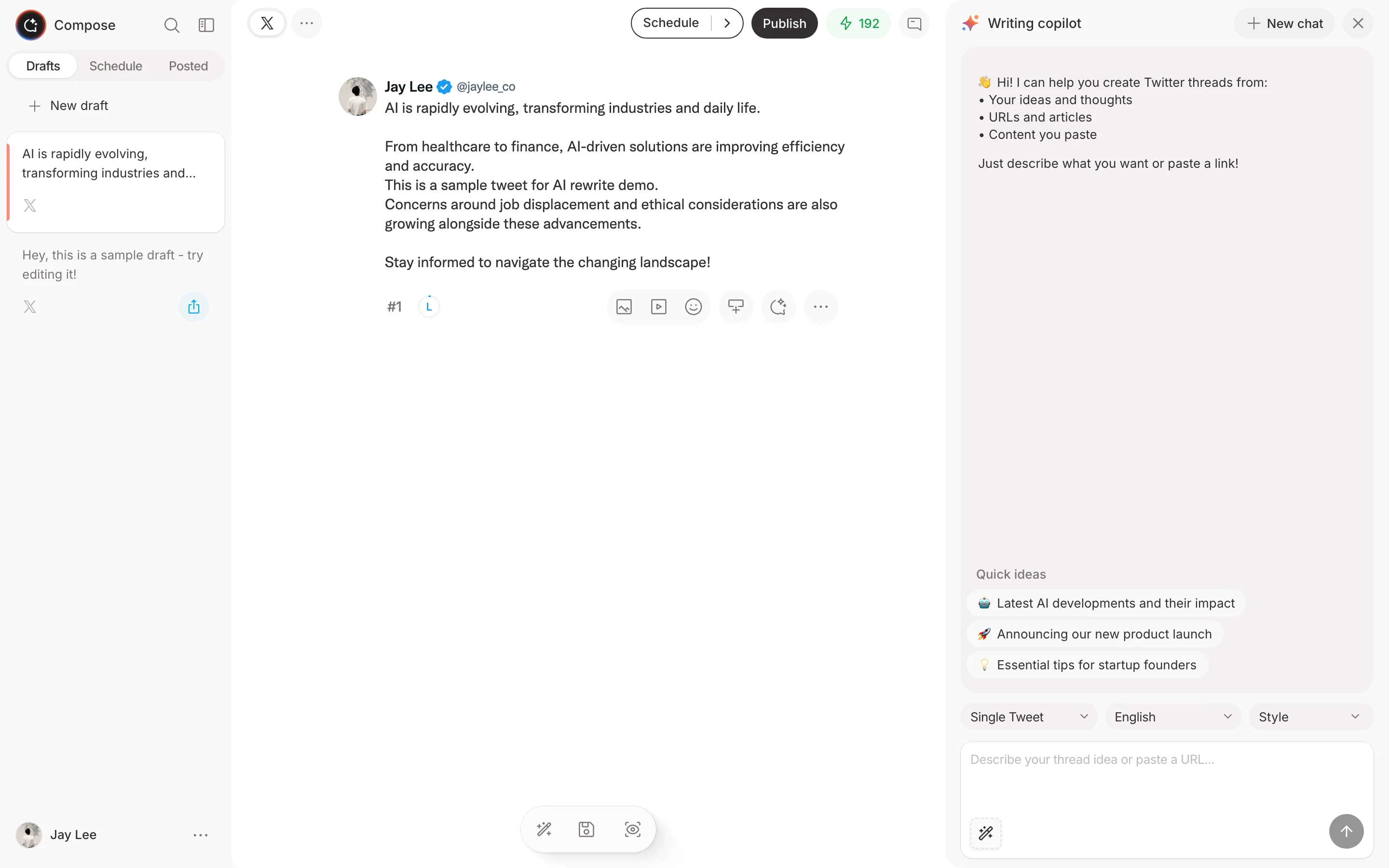 Compose Editor with AI Rewrite